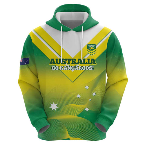 Custom Australia Rugby Zip Hoodie 2024 Kangaroos - Gradient Sporty Style