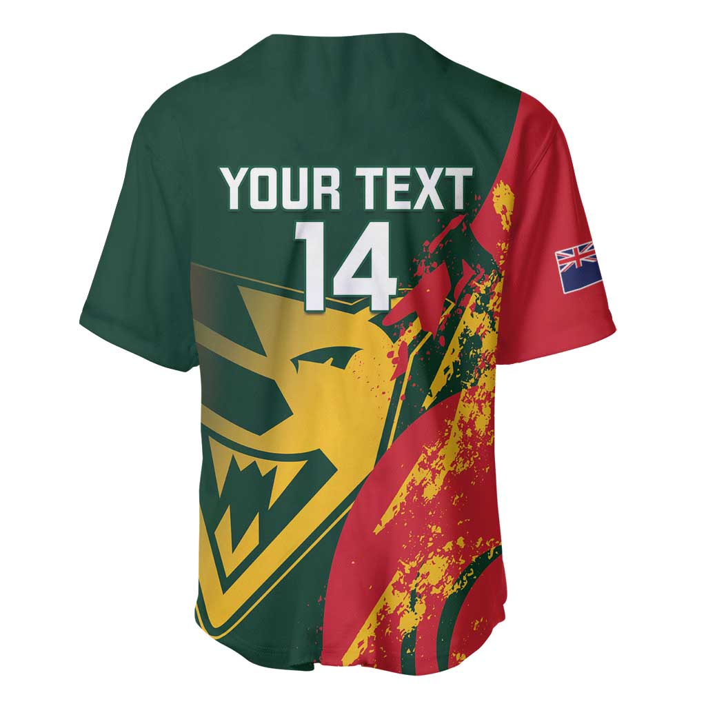 Custom Australia Tasmania Cricket Baseball Jersey Go Tasmanian Tigers - Grunge Style