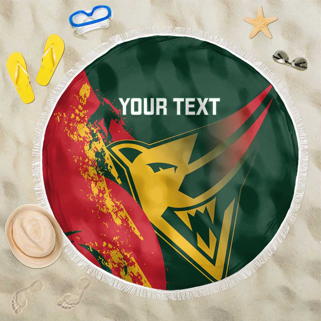 Custom Australia Tasmania Cricket Beach Blanket Go Tasmanian Tigers - Grunge Style