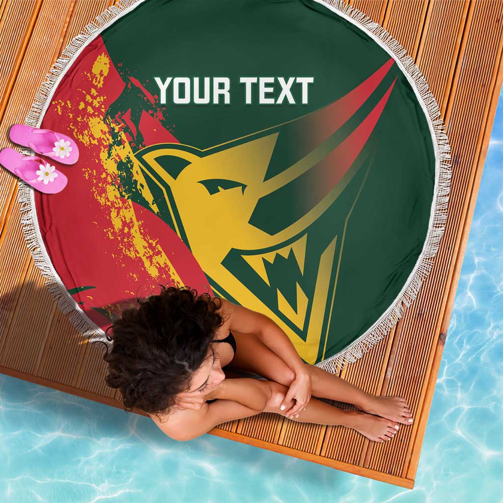 Custom Australia Tasmania Cricket Beach Blanket Go Tasmanian Tigers - Grunge Style