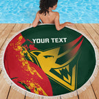 Custom Australia Tasmania Cricket Beach Blanket Go Tasmanian Tigers - Grunge Style