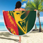 Custom Australia Tasmania Cricket Beach Blanket Go Tasmanian Tigers - Grunge Style