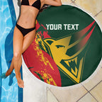 Custom Australia Tasmania Cricket Beach Blanket Go Tasmanian Tigers - Grunge Style