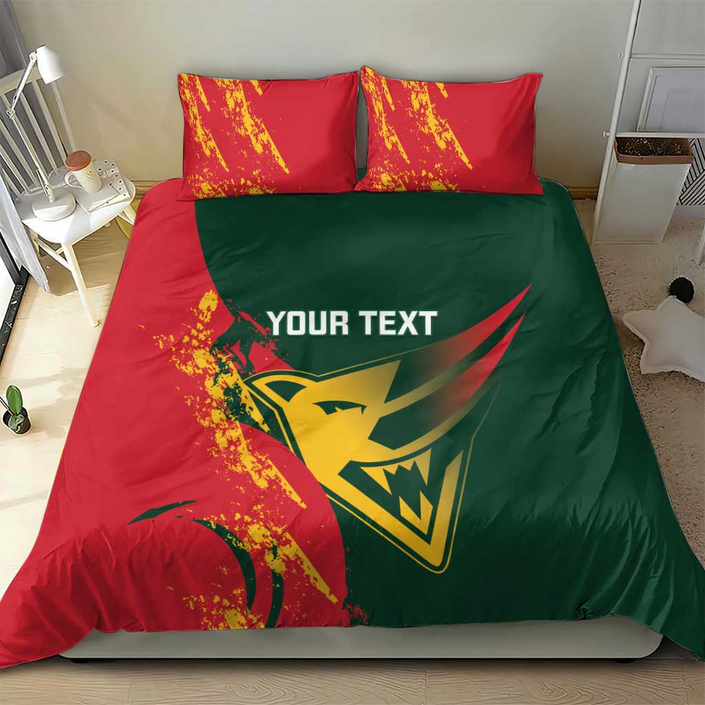 Custom Australia Tasmania Cricket Bedding Set Go Tasmanian Tigers - Grunge Style