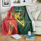 Custom Australia Tasmania Cricket Blanket Go Tasmanian Tigers - Grunge Style