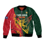 Custom Australia Tasmania Cricket Bomber Jacket Go Tasmanian Tigers - Grunge Style