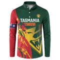 Custom Australia Tasmania Cricket Button Sweatshirt Go Tasmanian Tigers - Grunge Style