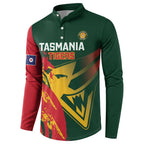 Custom Australia Tasmania Cricket Button Sweatshirt Go Tasmanian Tigers - Grunge Style