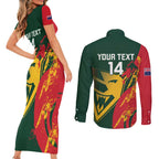 Custom Australia Tasmania Cricket Couples Matching Short Sleeve Bodycon Dress and Long Sleeve Button Shirt Go Tasmanian Tigers - Grunge Style