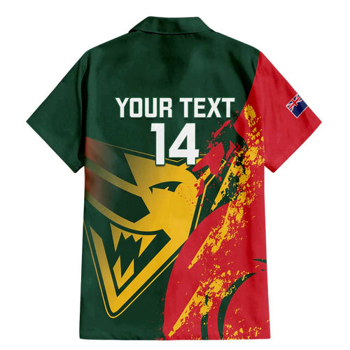 Custom Australia Tasmania Cricket Family Matching Mermaid Dress and Hawaiian Shirt Go Tasmanian Tigers - Grunge Style