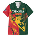 Custom Australia Tasmania Cricket Hawaiian Shirt Go Tasmanian Tigers - Grunge Style