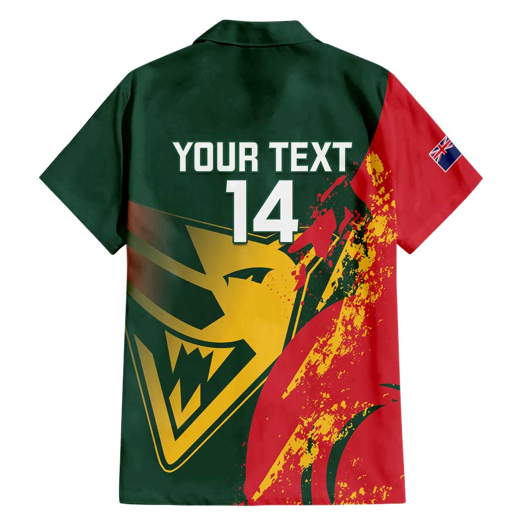 Custom Australia Tasmania Cricket Hawaiian Shirt Go Tasmanian Tigers - Grunge Style