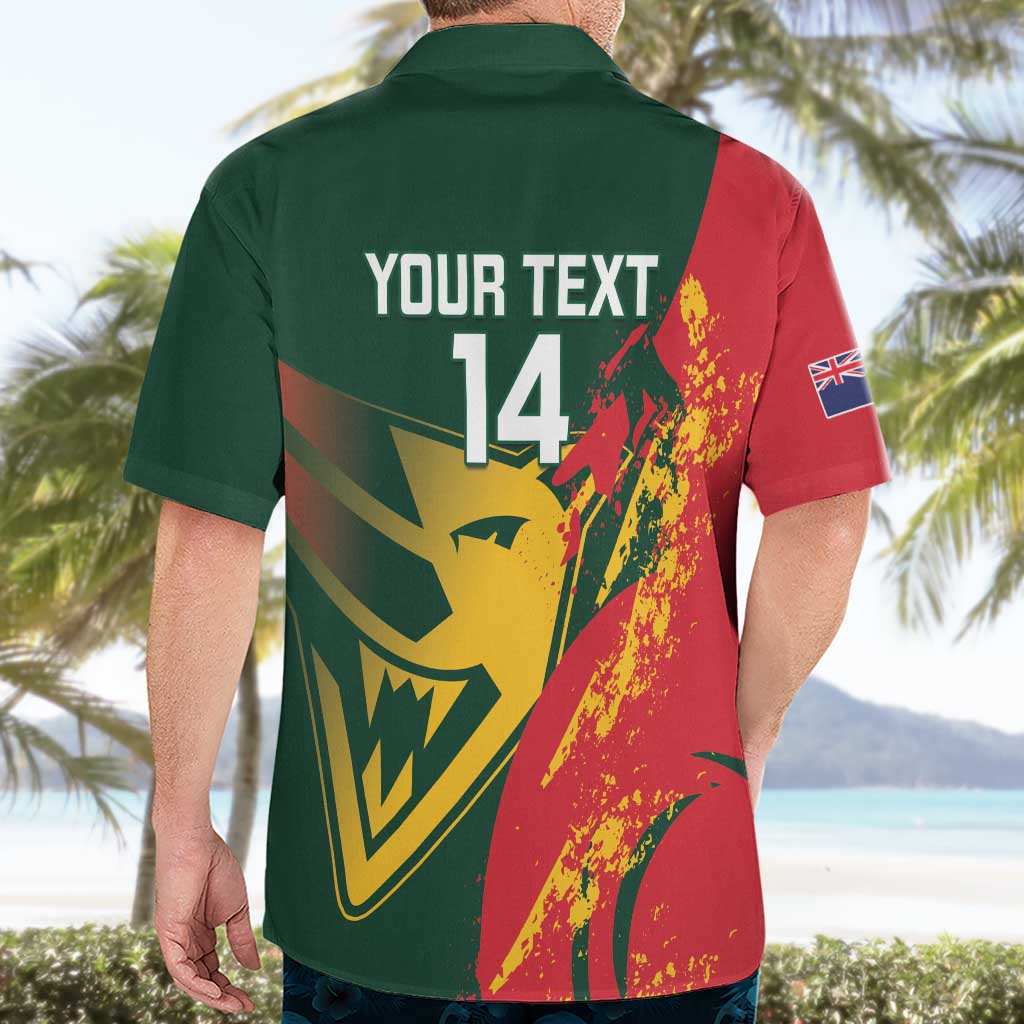 Custom Australia Tasmania Cricket Hawaiian Shirt Go Tasmanian Tigers - Grunge Style