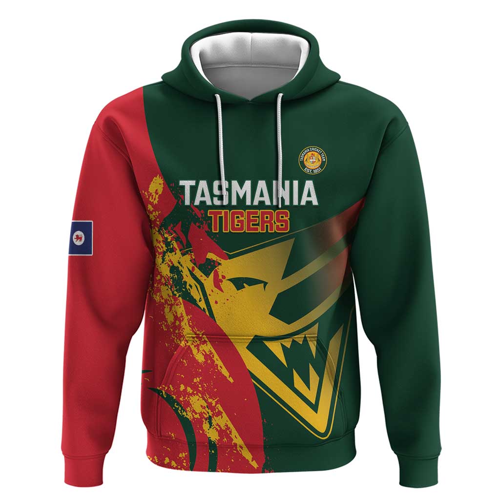Custom Australia Tasmania Cricket Hoodie Go Tasmanian Tigers - Grunge Style