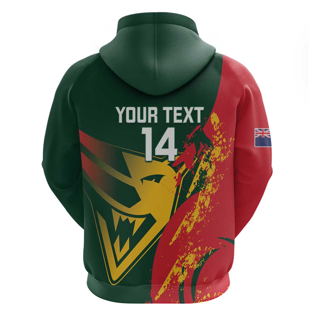 Custom Australia Tasmania Cricket Hoodie Go Tasmanian Tigers - Grunge Style