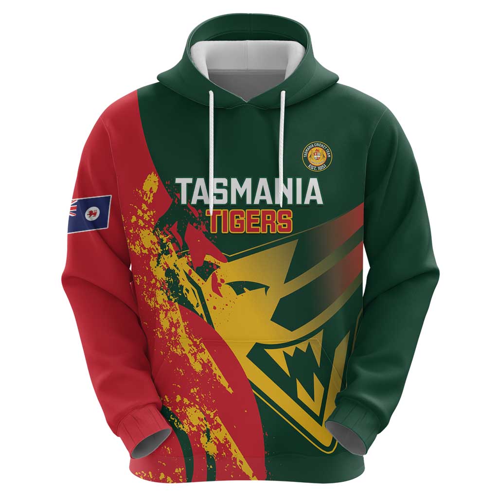 Custom Australia Tasmania Cricket Hoodie Go Tasmanian Tigers - Grunge Style