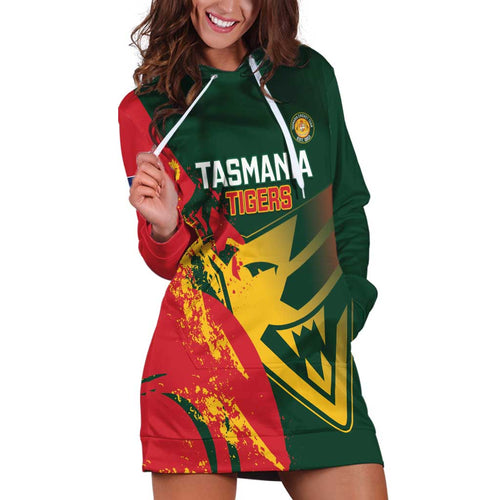 Custom Australia Tasmania Cricket Hoodie Dress Go Tasmanian Tigers - Grunge Style