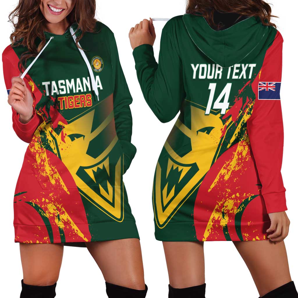 Custom Australia Tasmania Cricket Hoodie Dress Go Tasmanian Tigers - Grunge Style