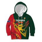Custom Australia Tasmania Cricket Kid Hoodie Go Tasmanian Tigers - Grunge Style