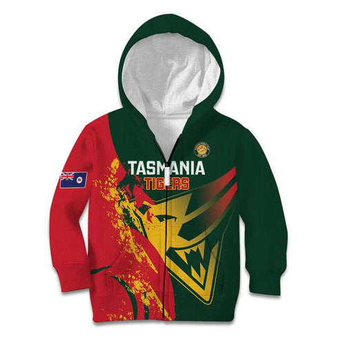 Custom Australia Tasmania Cricket Kid Hoodie Go Tasmanian Tigers - Grunge Style
