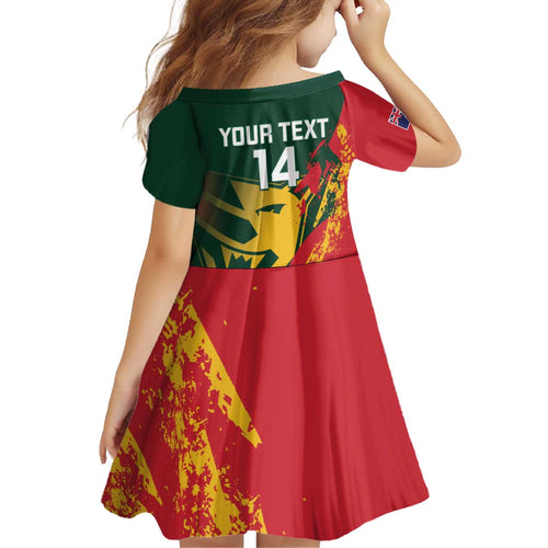 Custom Australia Tasmania Cricket Kid Short Sleeve Dress Go Tasmanian Tigers - Grunge Style