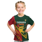 Custom Australia Tasmania Cricket Kid T Shirt Go Tasmanian Tigers - Grunge Style