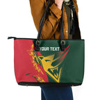 Custom Australia Tasmania Cricket Leather Tote Bag Go Tasmanian Tigers - Grunge Style
