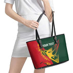 Custom Australia Tasmania Cricket Leather Tote Bag Go Tasmanian Tigers - Grunge Style
