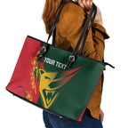 Custom Australia Tasmania Cricket Leather Tote Bag Go Tasmanian Tigers - Grunge Style