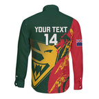 Custom Australia Tasmania Cricket Long Sleeve Button Shirt Go Tasmanian Tigers - Grunge Style