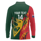 Custom Australia Tasmania Cricket Long Sleeve Polo Shirt Go Tasmanian Tigers - Grunge Style