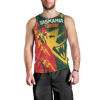 Custom Australia Tasmania Cricket Men Tank Top Go Tasmanian Tigers - Grunge Style