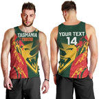 Custom Australia Tasmania Cricket Men Tank Top Go Tasmanian Tigers - Grunge Style