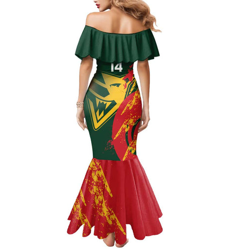 Custom Australia Tasmania Cricket Mermaid Dress Go Tasmanian Tigers - Grunge Style