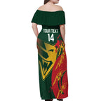 Custom Australia Tasmania Cricket Off Shoulder Maxi Dress Go Tasmanian Tigers - Grunge Style