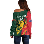 Custom Australia Tasmania Cricket Off Shoulder Sweater Go Tasmanian Tigers - Grunge Style