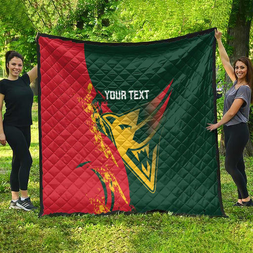 Custom Australia Tasmania Cricket Quilt Go Tasmanian Tigers - Grunge Style