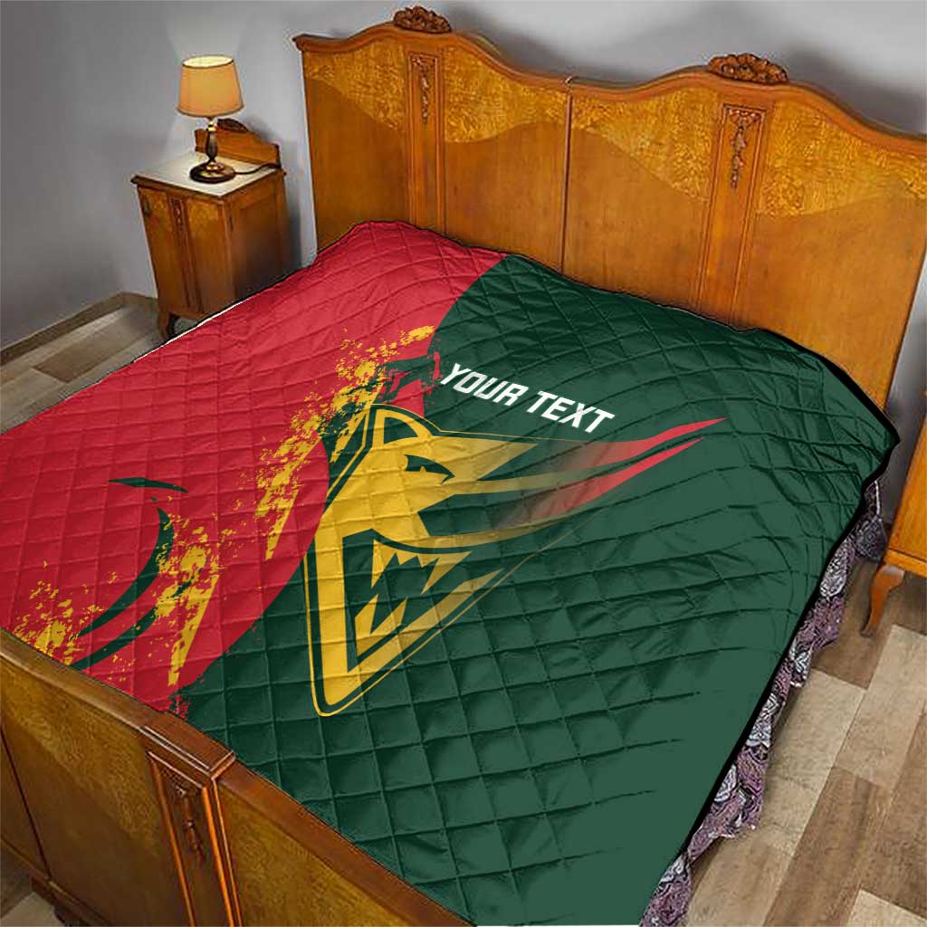 Custom Australia Tasmania Cricket Quilt Go Tasmanian Tigers - Grunge Style