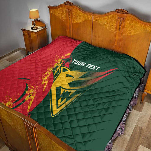 Custom Australia Tasmania Cricket Quilt Go Tasmanian Tigers - Grunge Style