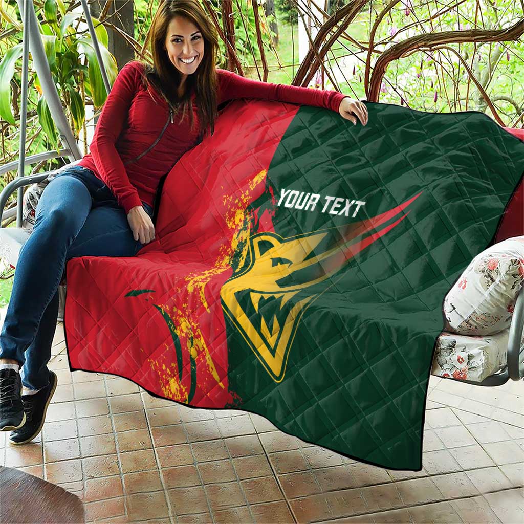 Custom Australia Tasmania Cricket Quilt Go Tasmanian Tigers - Grunge Style