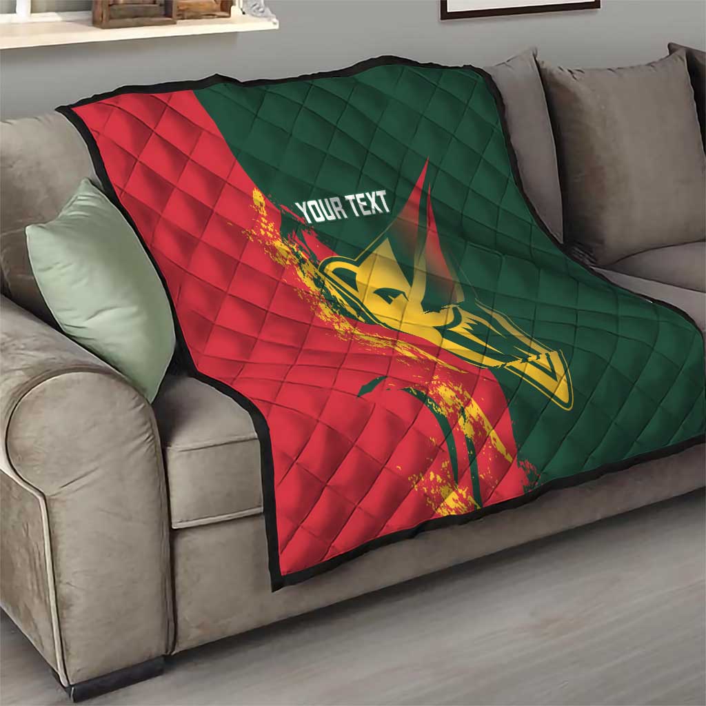 Custom Australia Tasmania Cricket Quilt Go Tasmanian Tigers - Grunge Style