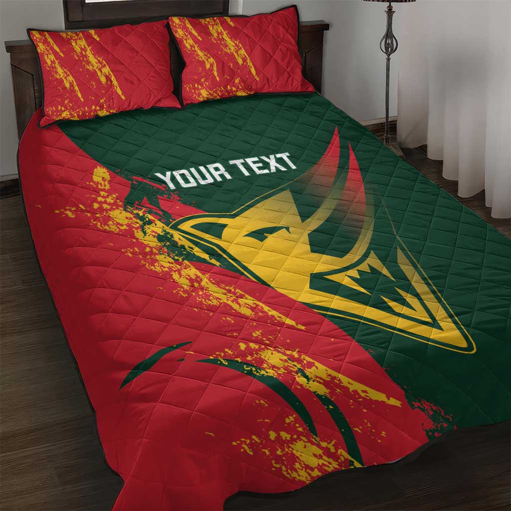 Custom Australia Tasmania Cricket Quilt Bed Set Go Tasmanian Tigers - Grunge Style