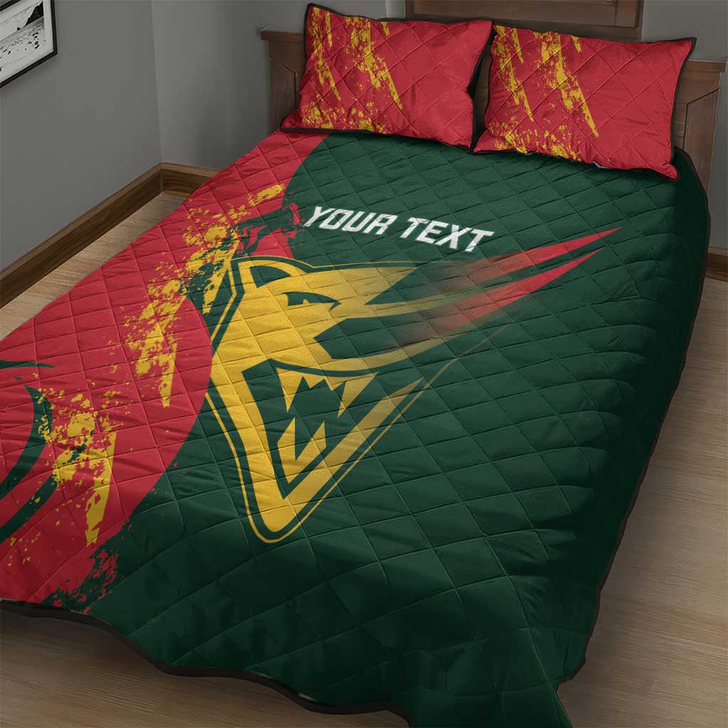 Custom Australia Tasmania Cricket Quilt Bed Set Go Tasmanian Tigers - Grunge Style