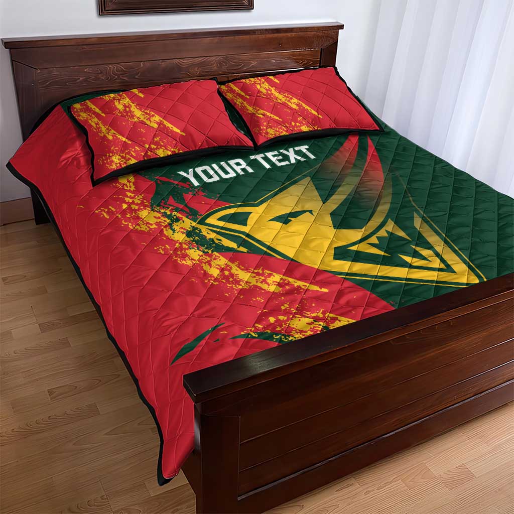 Custom Australia Tasmania Cricket Quilt Bed Set Go Tasmanian Tigers - Grunge Style