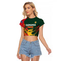 Custom Australia Tasmania Cricket Raglan Cropped T Shirt Go Tasmanian Tigers - Grunge Style