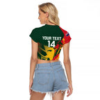 Custom Australia Tasmania Cricket Raglan Cropped T Shirt Go Tasmanian Tigers - Grunge Style