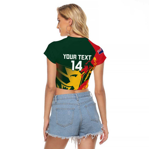 Custom Australia Tasmania Cricket Raglan Cropped T Shirt Go Tasmanian Tigers - Grunge Style