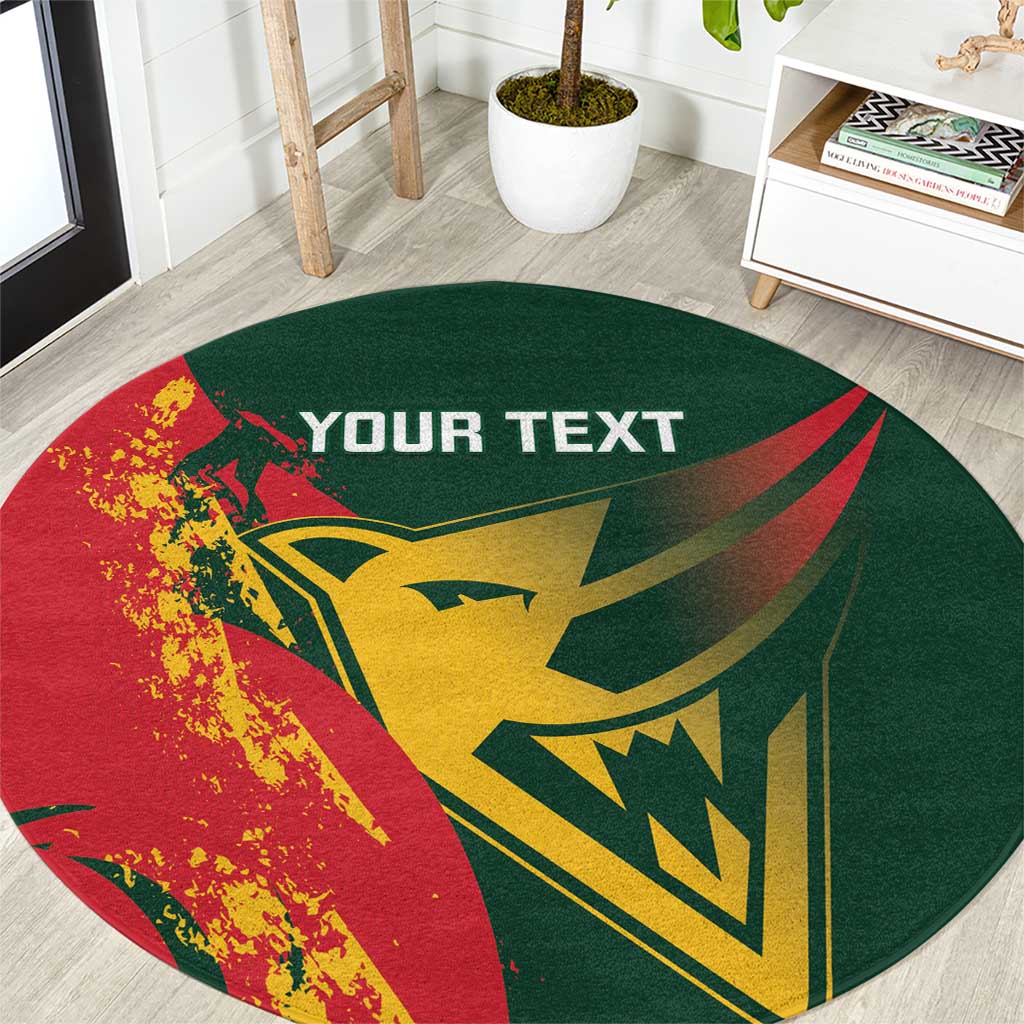 Custom Australia Tasmania Cricket Round Carpet Go Tasmanian Tigers - Grunge Style