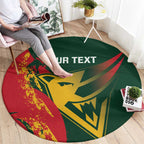 Custom Australia Tasmania Cricket Round Carpet Go Tasmanian Tigers - Grunge Style