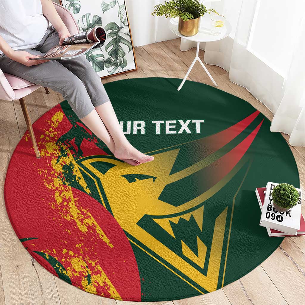 Custom Australia Tasmania Cricket Round Carpet Go Tasmanian Tigers - Grunge Style
